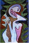 Ernst Ludwig Kirchner Lovers (The kiss) oil painting artist